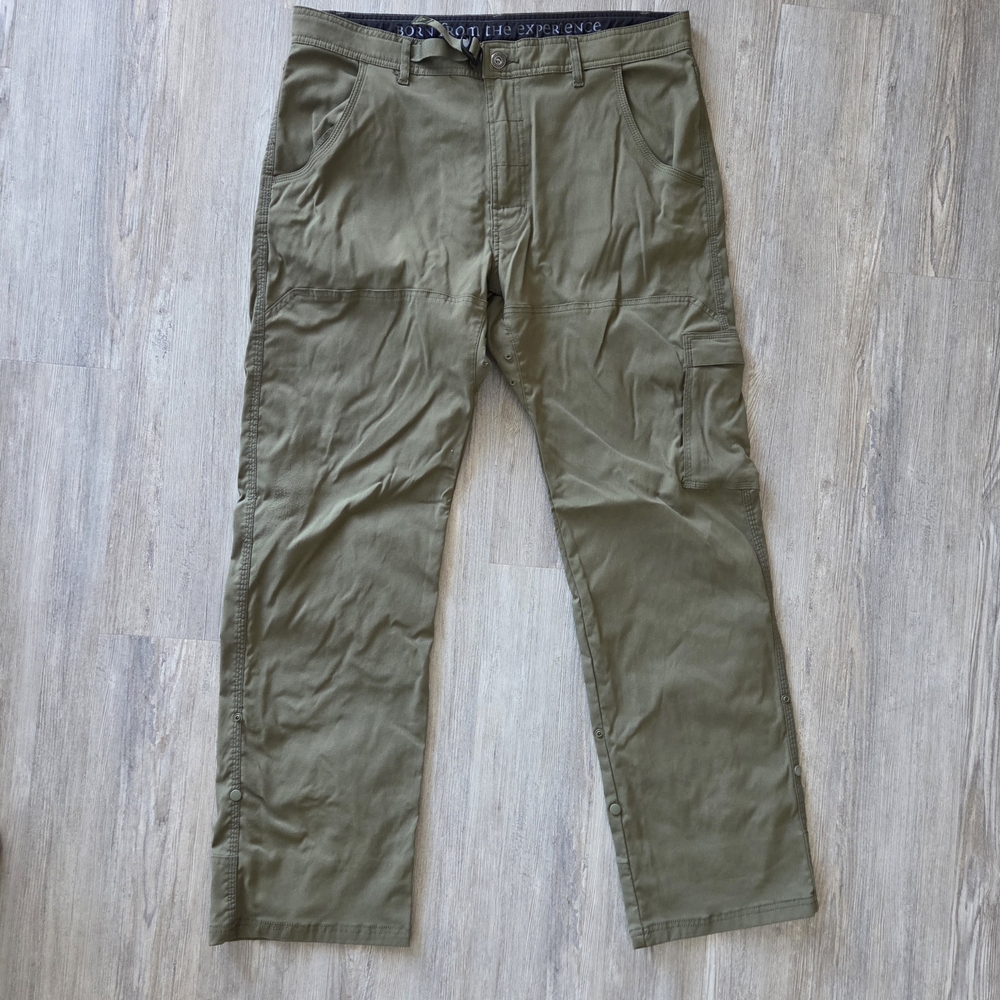 Prana 36 x 32 Born From Experience Men's Olive Green Pants